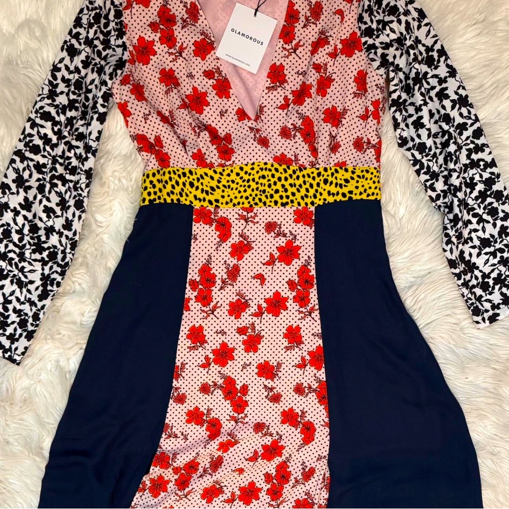 Glamorous New size 8 multi print dress